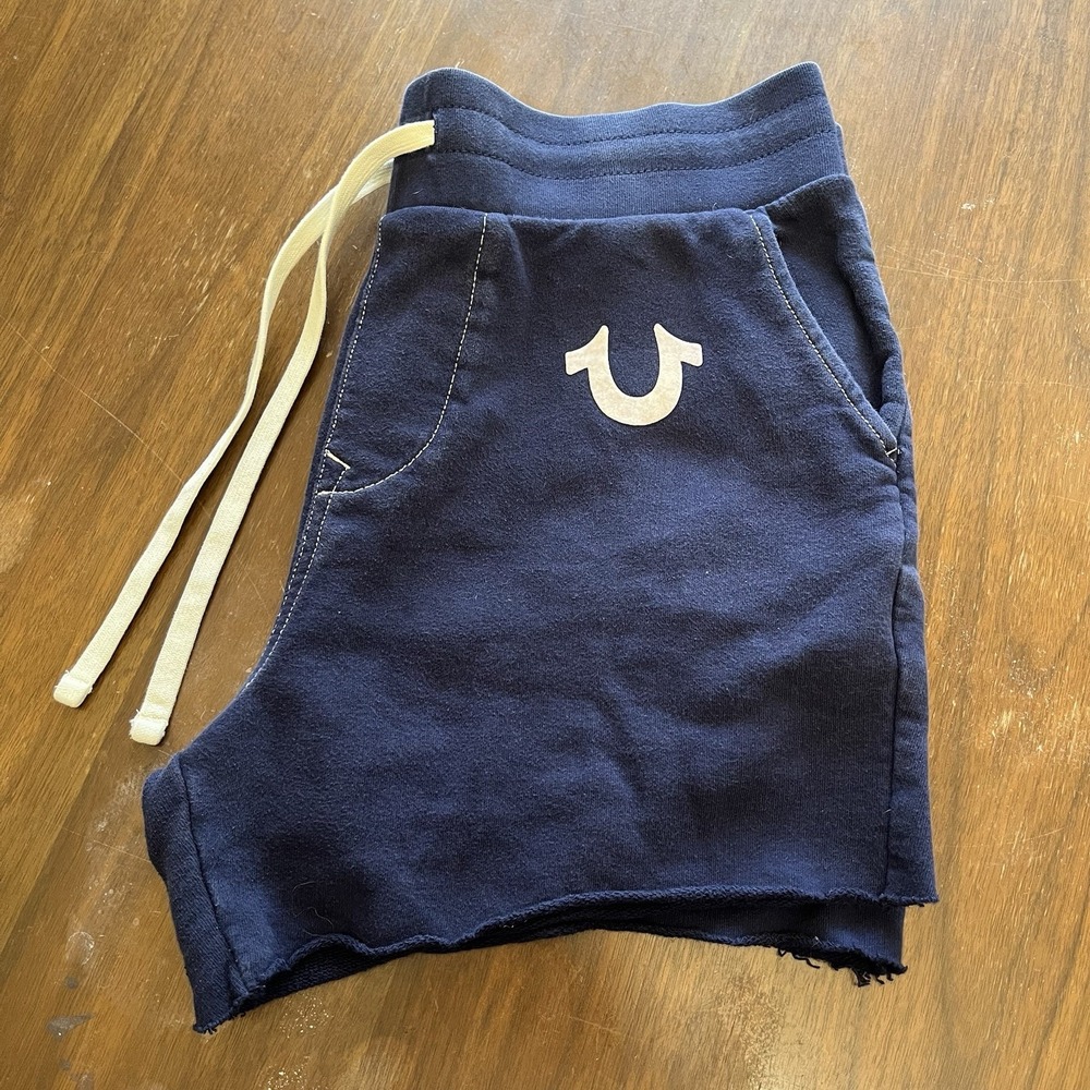 True Religion Loungewear  Shorts Men Medium Blue‎ Sweat Shorts Cropped